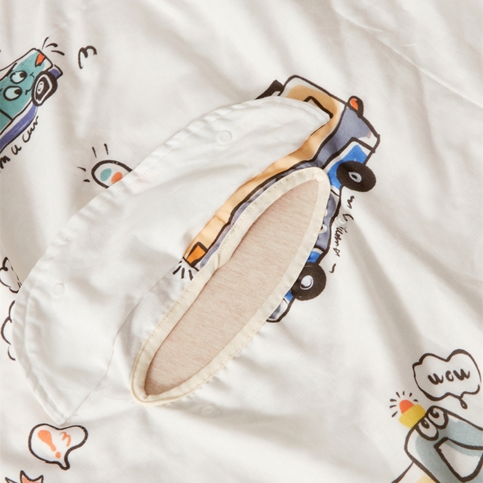 91家纺网 家纺一手货源 找家纺 艾佳宝贝 2025A类全棉纱布护肚防踢睡袋多功能盖毯宝宝夏被 巴士汽车