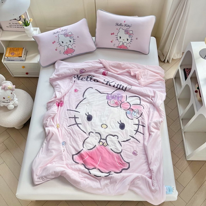 91家纺网 家纺一手货源 找家纺 蘭菲家纺 2025新款三丽鸥卡通印花夏被 甜睿