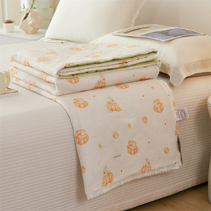 91家纺网 家纺一手货源 找家纺 （总）瑞米家居 2025新款A类全棉双层纱印花夏被