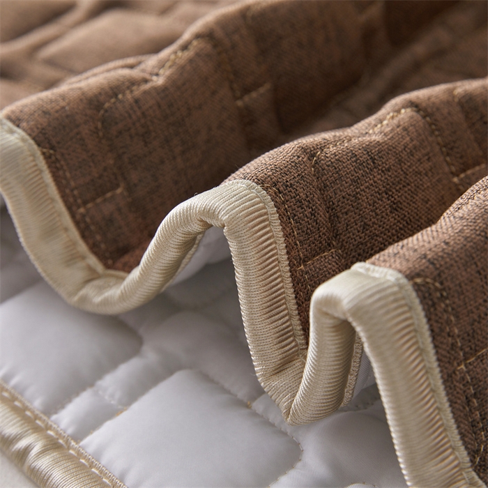 91家纺网 家纺一手货源 找家纺 情恒家纺 2025新款麻布全包床头罩 麻布-深驼色