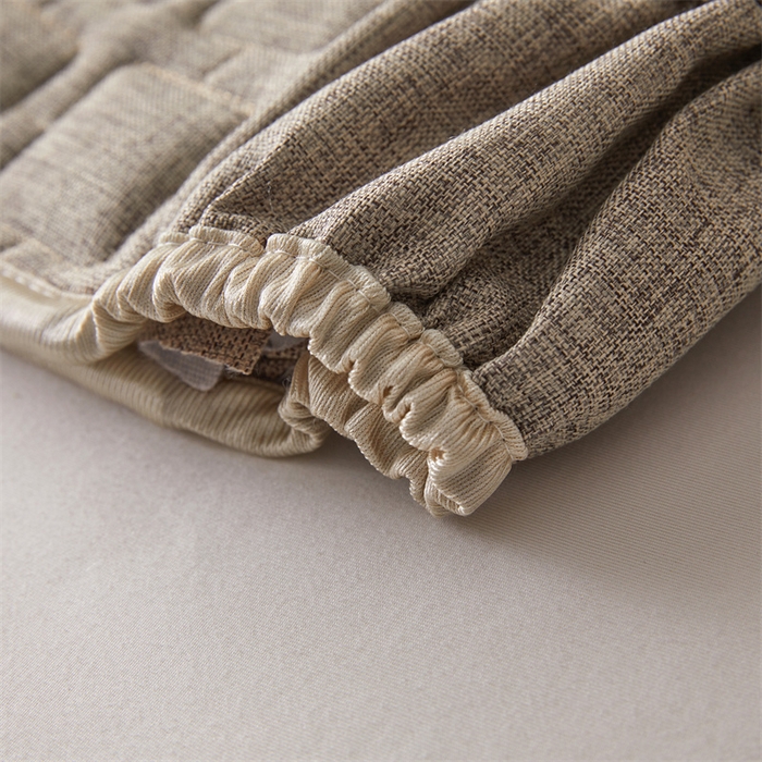 91家纺网 家纺一手货源 找家纺 情恒家纺 2025新款麻布全包床头罩 麻布-星光灰