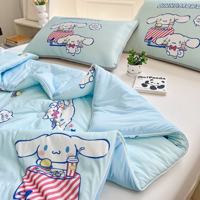 91家纺网 家纺一手货源 找家纺 蘭菲家纺 2025新款三丽鸥卡通印花夏被 聚餐小版