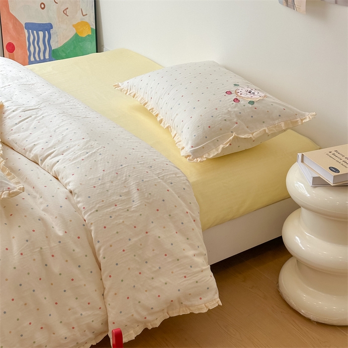 91家纺网 家纺一手货源 找家纺 潘朵拉家纺 2025新款全棉双层纱面包超人系列四件套 面包超人黄