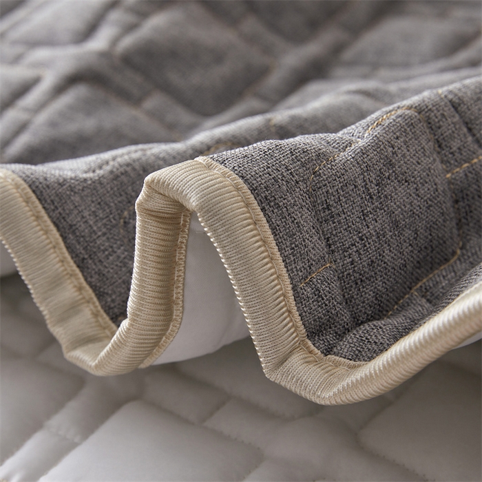 91家纺网 家纺一手货源 找家纺 情恒家纺 2025新款麻布全包床头罩 麻布-山黛灰