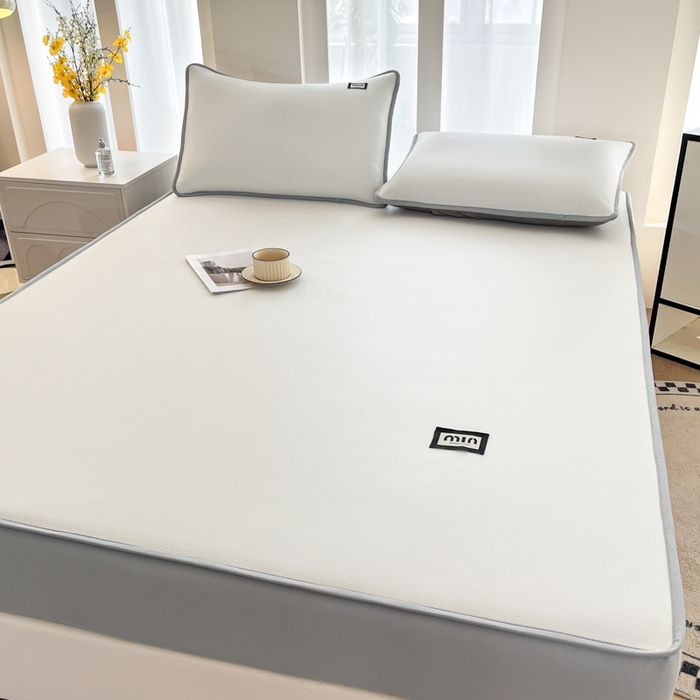 91家纺网 家纺一手货源 找家纺 子曰 2025新款A类高分子PE小清新凉感席系列-床笠款 小清新-白