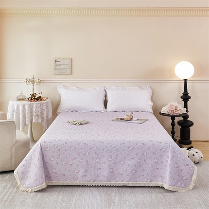 91家纺网 家纺一手货源 找家纺 （总）瑞米家居 2025新款全棉双层纱印花床盖