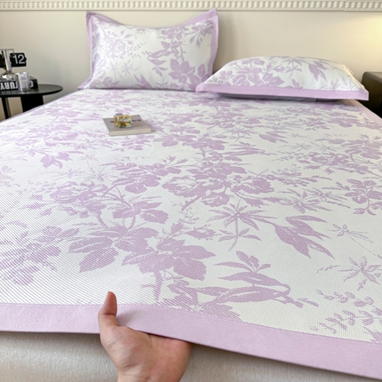 91家纺网 家纺一手货源 找家纺 （总）宜代光年 2025新款数码印花冰藤席-床席款