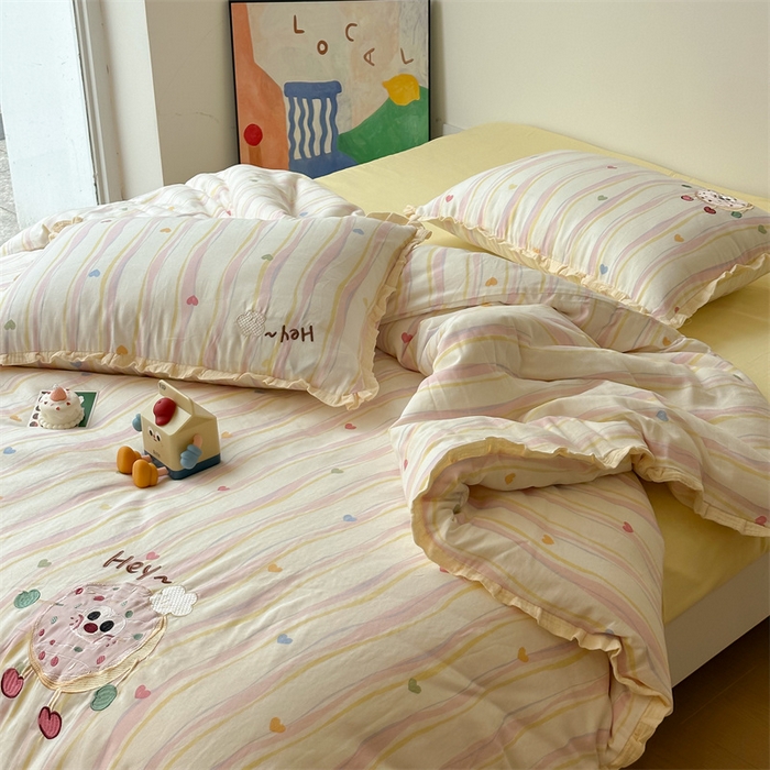 91家纺网 家纺一手货源 找家纺 （总）潘朵拉家纺 2025新款全棉双层纱面包超人系列四件套