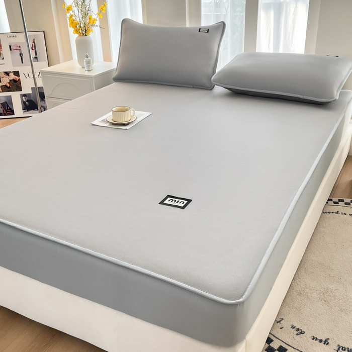 91家纺网 家纺一手货源 找家纺 子曰 2025新款A类高分子PE小清新凉感席系列-床笠款 小清新-灰