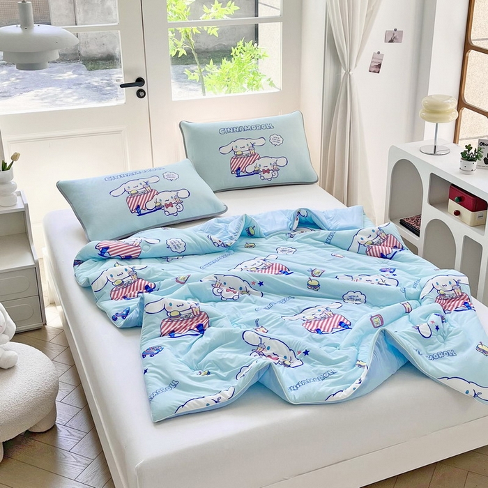 91家纺网 家纺一手货源 找家纺 蘭菲家纺 2025新款三丽鸥卡通印花夏被 聚餐小版