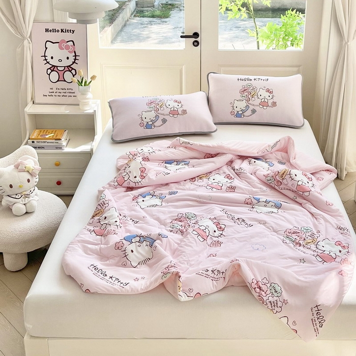 91家纺网 家纺一手货源 找家纺 （总）蘭菲家纺 2025新款三丽鸥卡通印花夏被