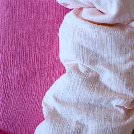 91家纺网 家纺一手货源 找家纺 （总）山舍家居 2025新款皱皱双层纱纯色四件套