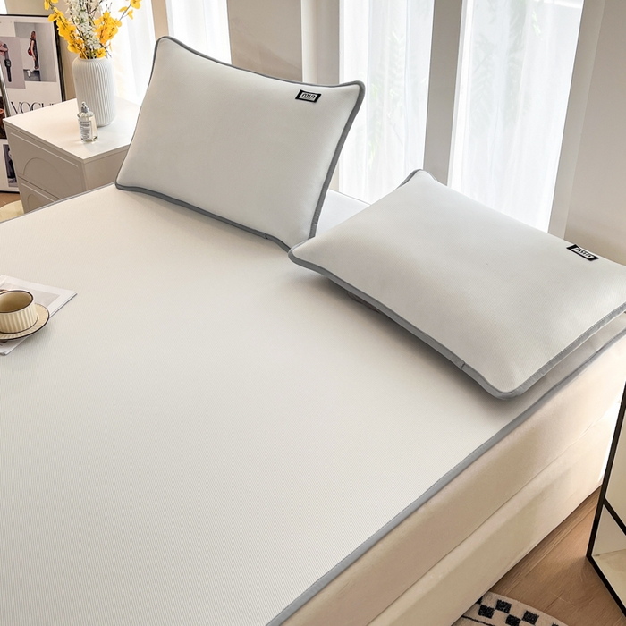 91家纺网 家纺一手货源 找家纺 子曰 2025新款A类高分子PE小清新凉感席系列-床垫款 小清新-白