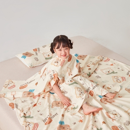 91家纺网 家纺一手货源 找家纺 （总）艾佳宝贝 2025A类全棉纱布护肚防踢睡袋多功能盖毯宝宝夏被