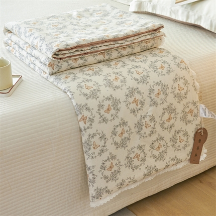 91家纺网 家纺一手货源 找家纺 （总）瑞米家居 2025新款A类全棉双层纱印花夏被