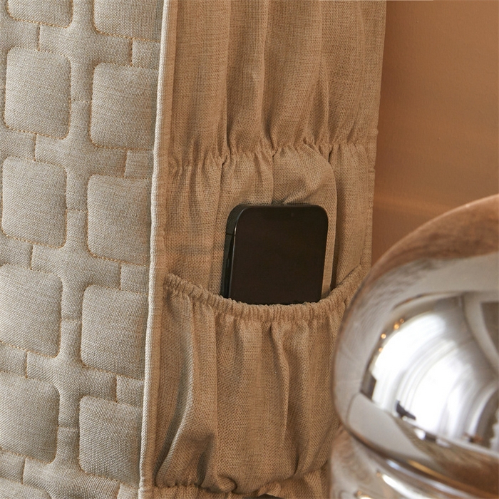 91家纺网 家纺一手货源 找家纺 情恒家纺 2025新款麻布全包床头罩 麻布-奶白色