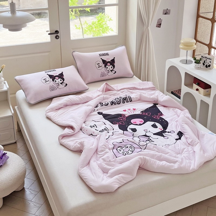 91家纺网 家纺一手货源 找家纺 蘭菲家纺 2025新款三丽鸥卡通印花夏被 明天见