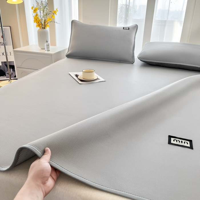 91家纺网 家纺一手货源 找家纺 子曰 2025新款A类高分子PE小清新凉感席系列-床垫款 小清新-灰