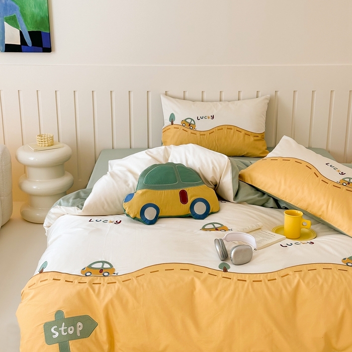 91家纺网 家纺一手货源 找家纺 （总）西西家居 2025新款100支澳棉纯棉四件套-汽车小队