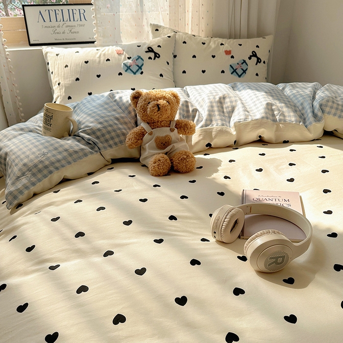 91家纺网 家纺一手货源 找家纺 澳梵家居 2025新款小清新全棉印花毛巾绣四件套 奶油小猫