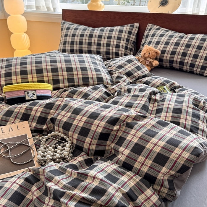 91家纺网 家纺一手货源 找家纺 呗旺鹿 2025新款学生季全棉纯棉40支跑量款巴恩风四件套 伯拉德