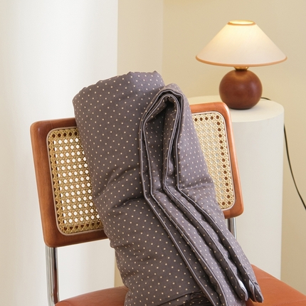 U被家纺 2025新款全棉双层纱夏凉被茶歇系列 波舞圆曲-深灰