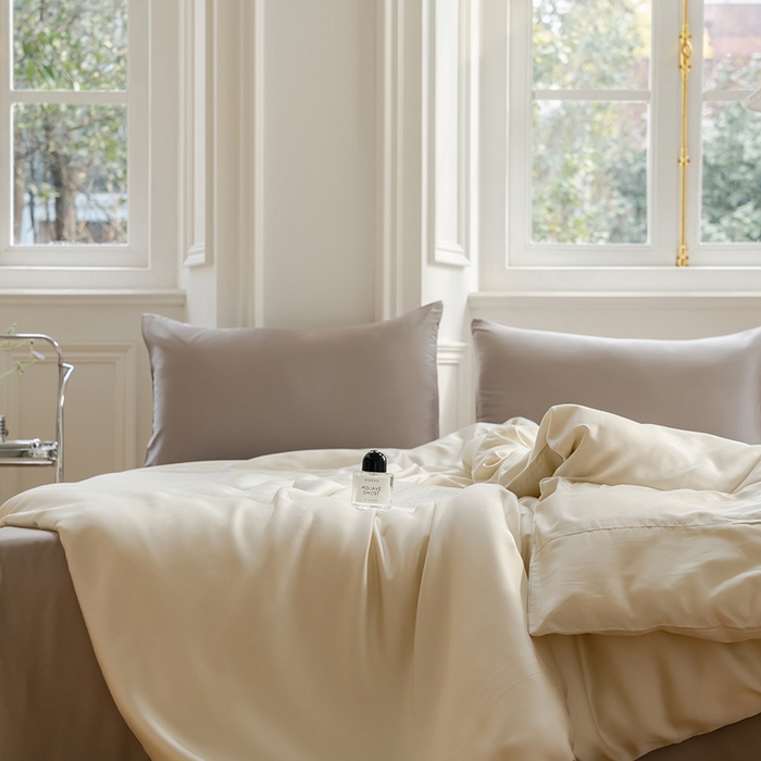 91家纺网 家纺一手货源 找家纺 咏绒家纺工厂店 2025新款60支奥地利兰精天丝单品系列--单被套 极地白