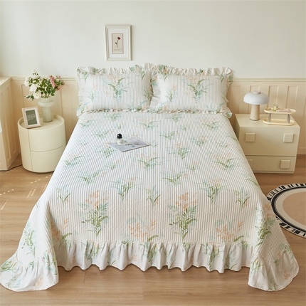 恒爱家纺 2024新款全棉甜美少女单床盖 青稞