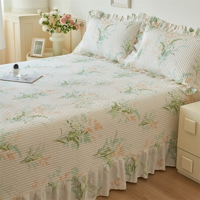 91家纺网 家纺一手货源 找家纺 恒爱家纺 2024新款全棉甜美少女单床盖 青稞