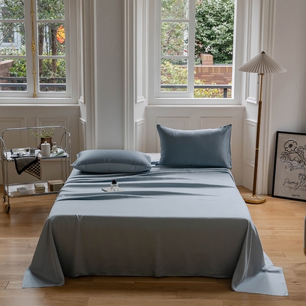 91家纺网 家纺一手货源 找家纺 咏绒家纺工厂店 2025新款60S奥地利兰精天丝轻奢系列-单床单 冰川灰