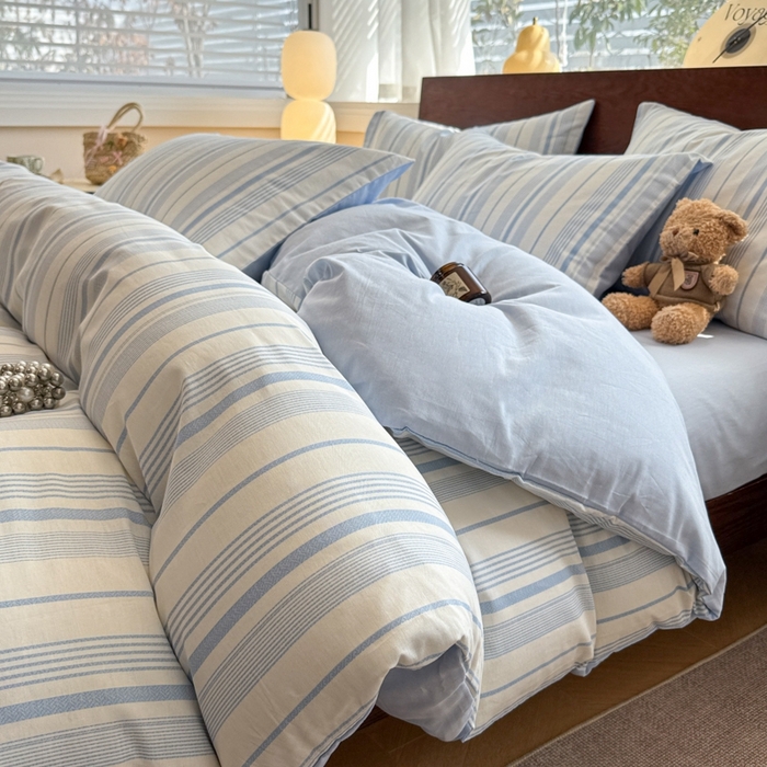 91家纺网 家纺一手货源 找家纺 呗旺鹿 2025新款学生季全棉纯棉40支跑量款巴恩风四件套 比格兰