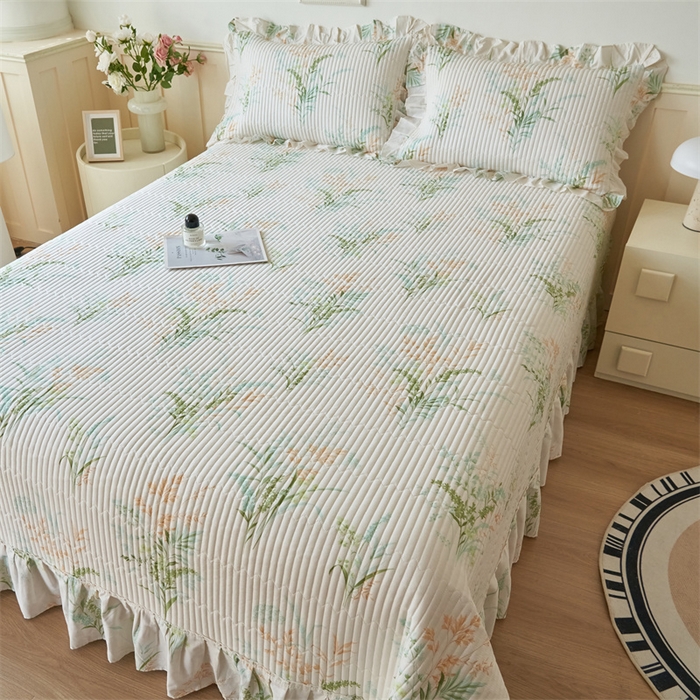 91家纺网 家纺一手货源 找家纺 恒爱家纺 2024新款全棉甜美少女单床盖 青稞