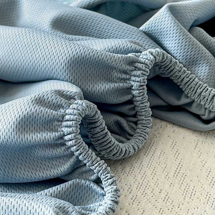 91家纺网 家纺一手货源 找家纺 蓝邻家纺 2025新款PE提花床笠凉席-涂鸦系列 涂鸦-蓝