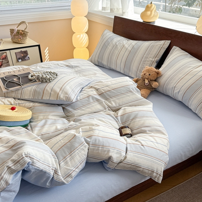 91家纺网 家纺一手货源 找家纺 呗旺鹿 2025新款学生季全棉纯棉40支跑量款巴恩风四件套 克洛伊