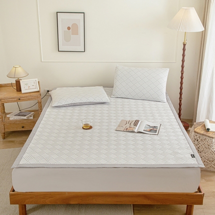 野马寝具跨境电商专供 2025新款高分子冰感垫软凉席 斜方格