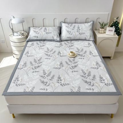 91家纺网 家纺一手货源 找家纺 （总）倾慕家纺 2025年新款600D丝滑冰丝凉席-床席款