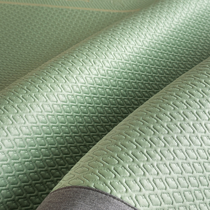 91家纺网 家纺一手货源 找家纺 欧邦 2025新款提花冰豆豆凉席三件套-幸运草 凉席款-幸运草-绿