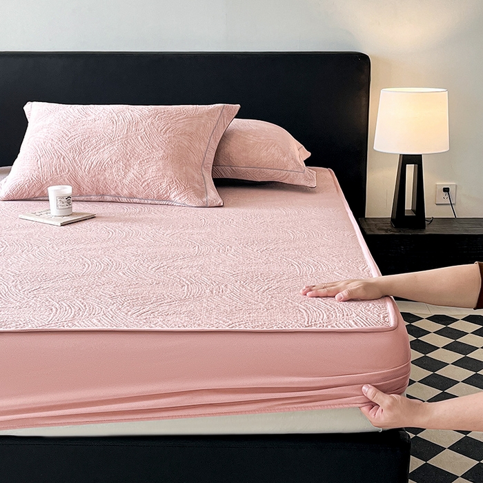 91家纺网 家纺一手货源 找家纺 （总）蓝邻家纺 2025新款PE提花床笠凉席-涂鸦系列