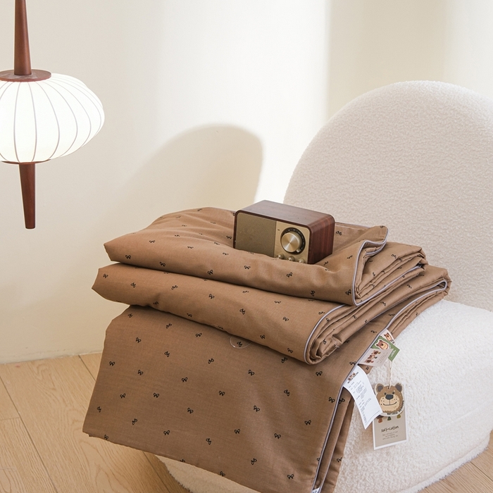 91家纺网 家纺一手货源 找家纺 U被家纺 2025新款全棉双层纱夏凉被茶歇系列 茶岩