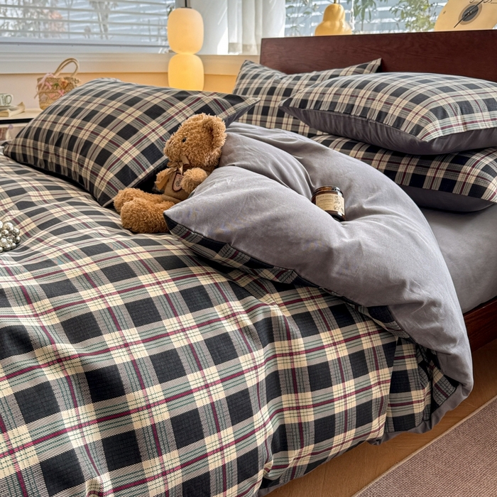 91家纺网 家纺一手货源 找家纺 呗旺鹿 2025新款学生季全棉纯棉40支跑量款巴恩风四件套 伯拉德