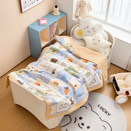 91家纺网 家纺一手货源 找家纺 （总）芭伯妮  2025新款40支全棉新疆棉花幼儿园儿童夏被