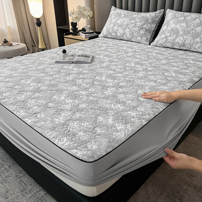 91家纺网 家纺一手货源 找家纺 （总）野马寝具跨境电商专供 2025新款潮汐床笠-玫瑰