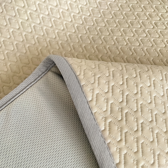 91家纺网 家纺一手货源 找家纺 欧邦 2025新款提花冰豆豆凉席三件套-幸运草 床笠款-幸运草-米