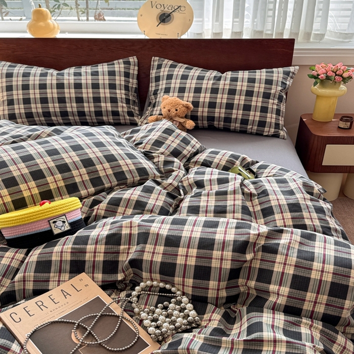 91家纺网 家纺一手货源 找家纺 呗旺鹿 2025新款学生季全棉纯棉40支跑量款巴恩风四件套 伯拉德