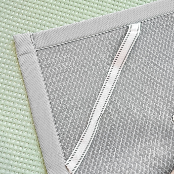 91家纺网 家纺一手货源 找家纺 德比尔斯  2025新款乙纶华夫格刺绣熊猫漫野冰豆豆凉席-漫野系列 果绿-床席款