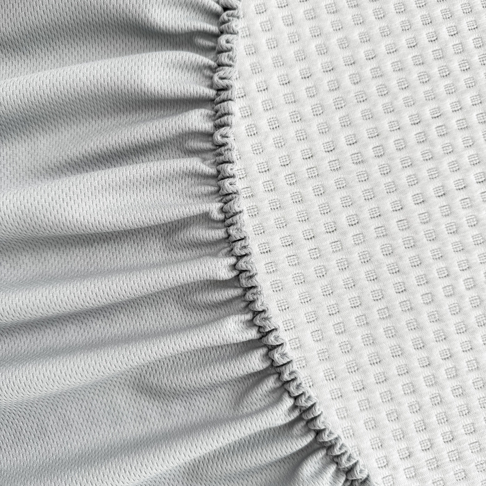 91家纺网 家纺一手货源 找家纺 德比尔斯  2025新款乙纶华夫格刺绣熊猫漫野冰豆豆凉席-漫野系列 果绿-床笠款