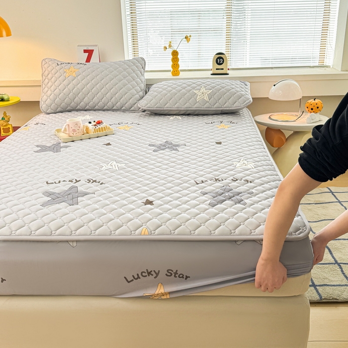 91家纺网 家纺一手货源 找家纺 （总）爱思凯家纺 2025新款水洗棉夹棉单床笠 床笠单件