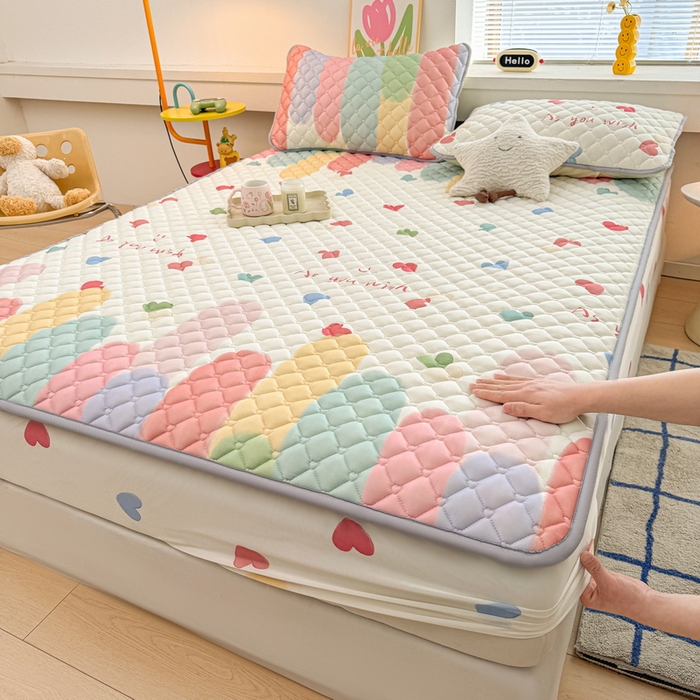 91家纺网 家纺一手货源 找家纺 （总）爱思凯家纺 2025新款水洗棉夹棉单床笠 床笠单件