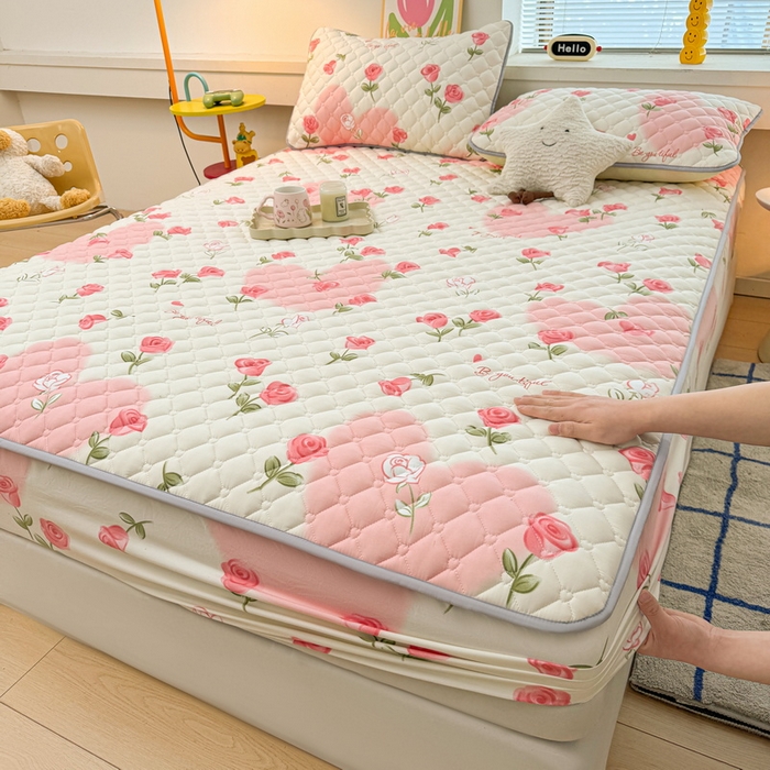 91家纺网 家纺一手货源 找家纺 （总）爱思凯家纺 2025新款水洗棉夹棉单床笠 床笠单件