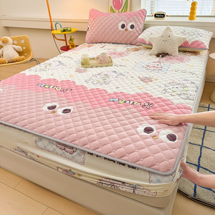 91家纺网 家纺一手货源 找家纺 （总）爱思凯家纺 2025新款水洗棉夹棉单床笠 床笠单件